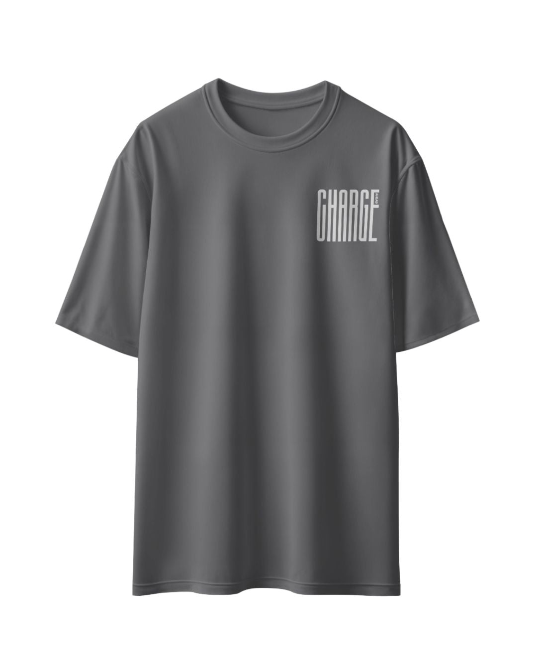 Fujju Charge Ahead Gray Oversized T-shirt - 300 GSM, 100% Cotton