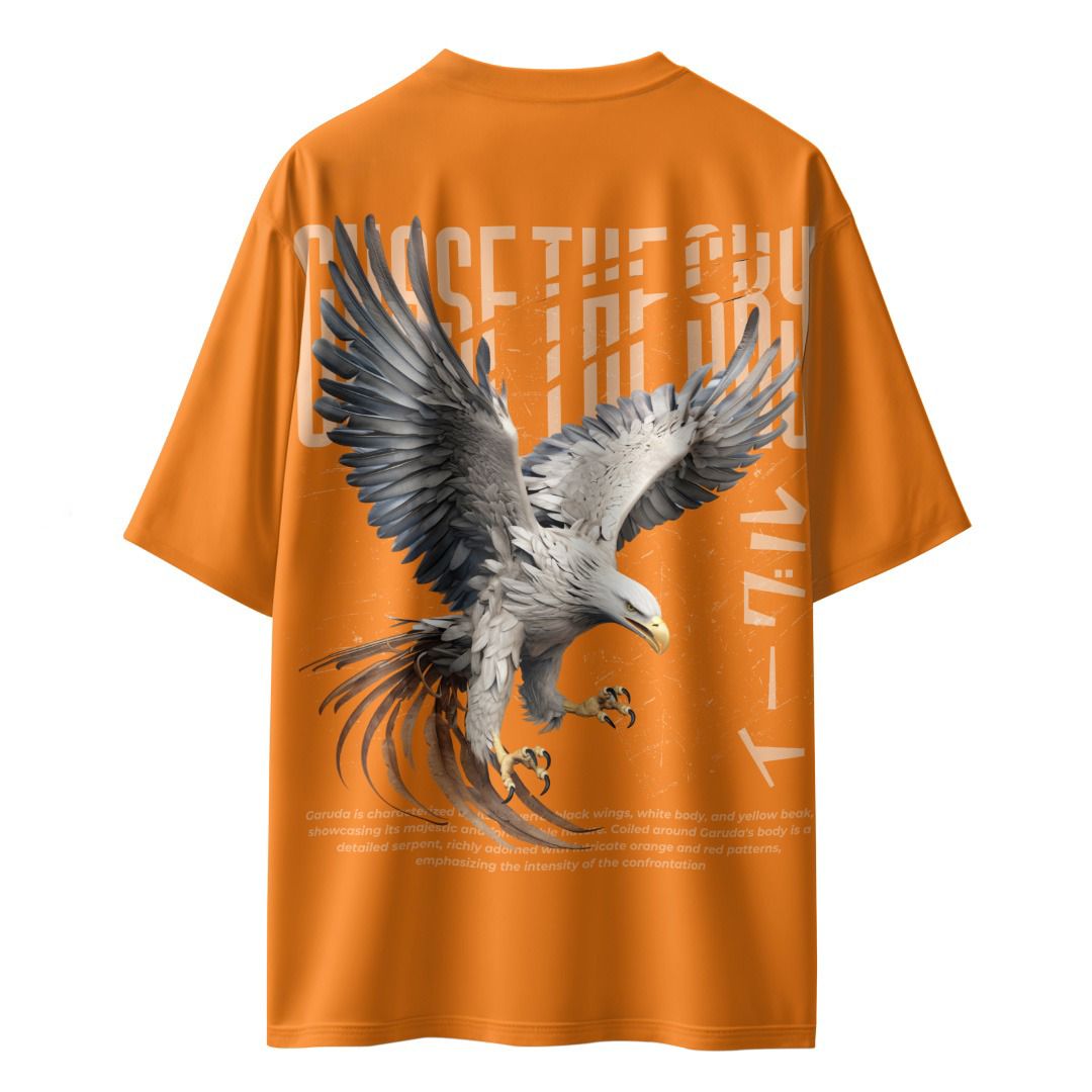 Fujju Chase The Sky Oversized T-shirt - 300 GSM, 100% Cotton